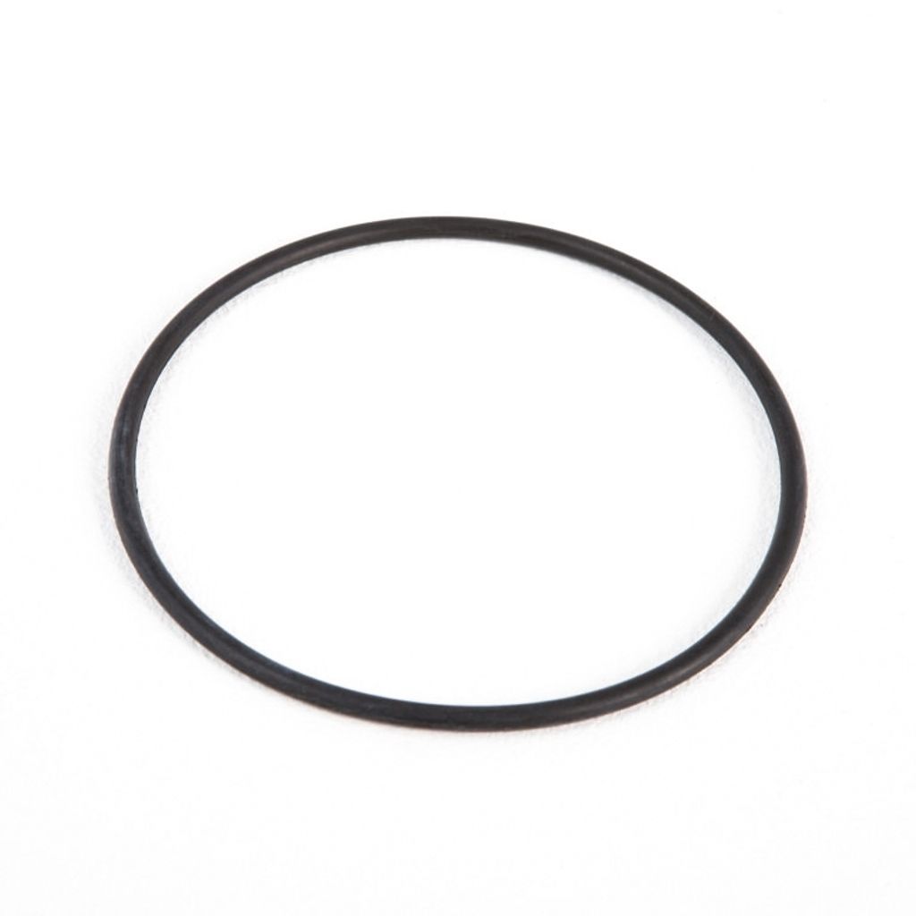 A black o-ring seal on a white background.