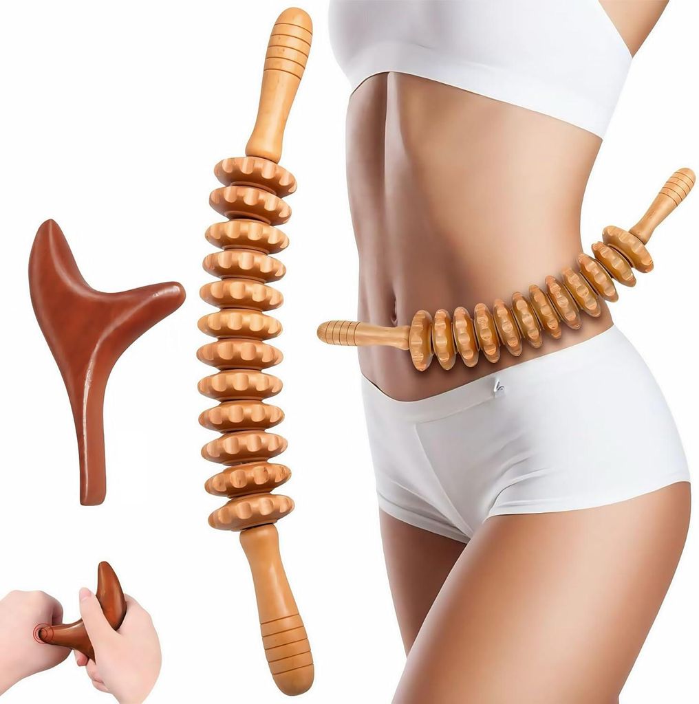 Faszienrolle, Faszien Massageroller, Faszienstab, Holz Produktbild 