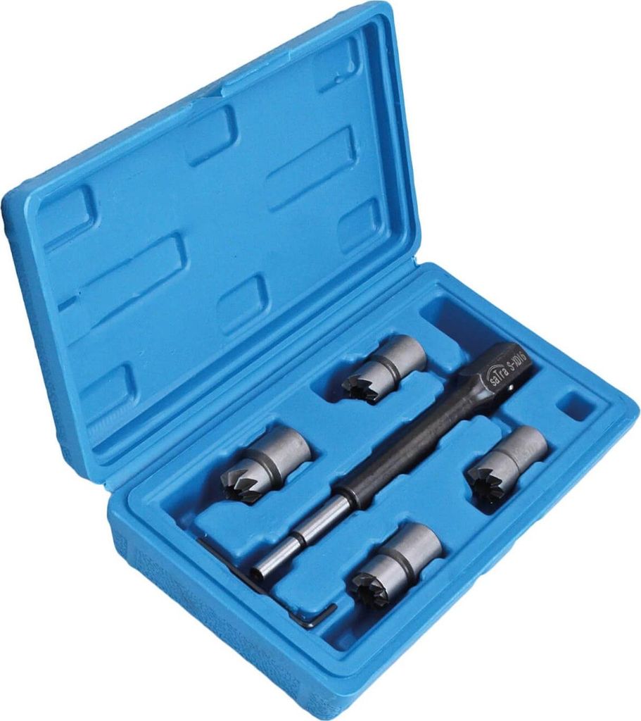 SATRA | Diesel Injektoren Dichtsitz, 15-19mm, Werkzeug Fräser Satz, Einspritzdüsen Dichtflächen, Injektor-Sitz Reinigungswerkzeug