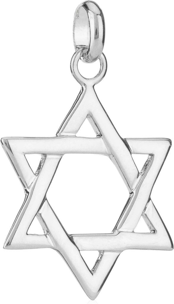 925 Sterlingsilber Silber Anhänger Davidstern Hexagramm Charm Kette 20x20mm 5066