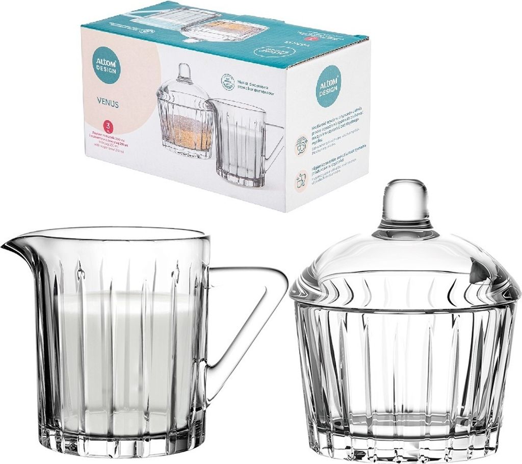 Venus Set Glas Zuckerdose 210ml und Milchkännchen 200ml Produktbild 