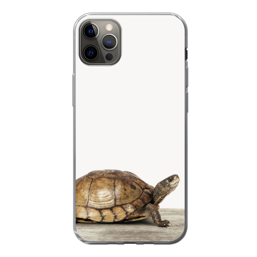 MuchoWow Handyhülle Schutzhülle Hülle für iPhone 13 Pro Max Schildkröte - Junge - Tiere - Kinder - Mädchen Silikon Softcase Handy Hülle - ...