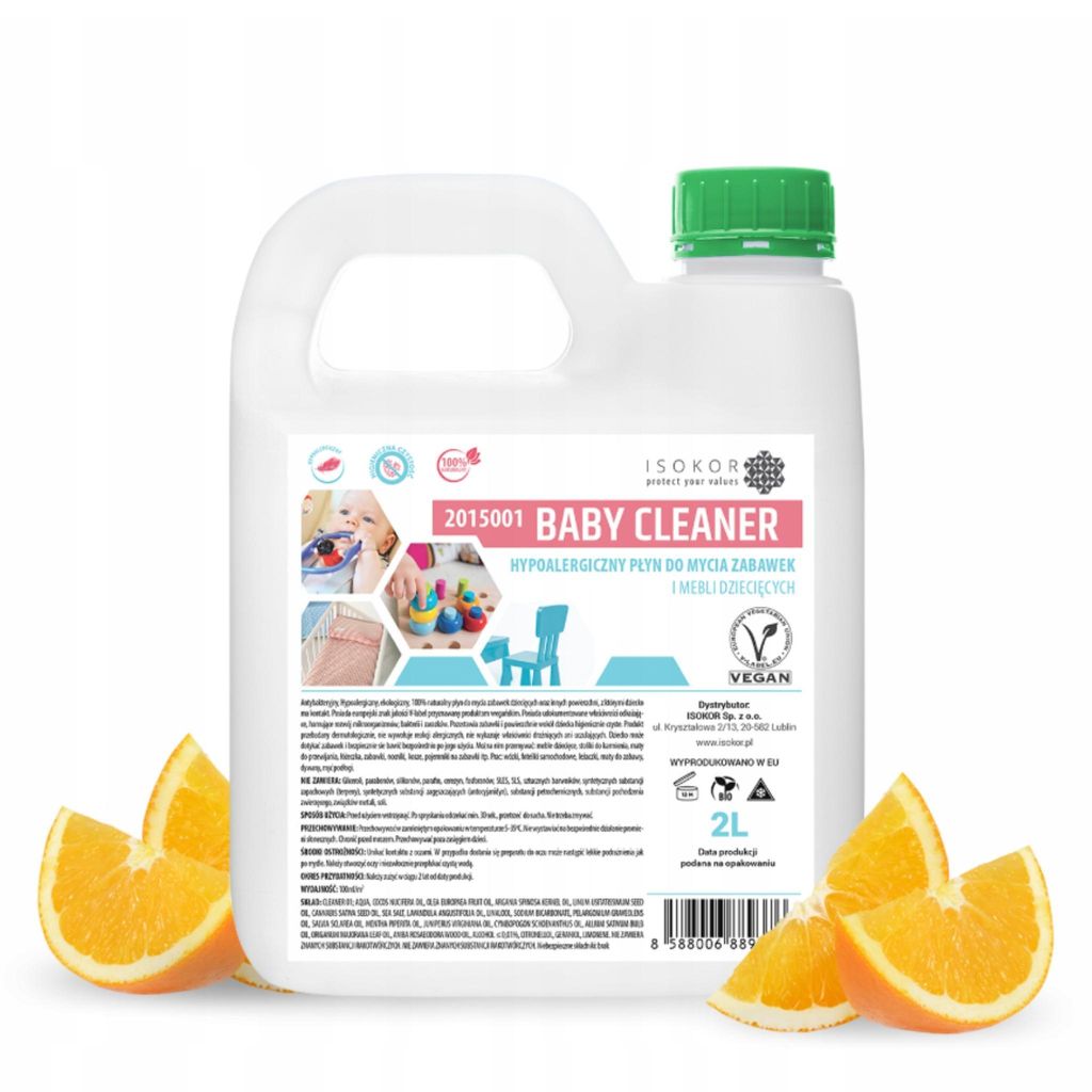 ISOKOR | Baby Cleaner | 2 L | Hypoallergener Reiniger für Babyspielzeug, Möbel & Textilien | Natürlich & Sicher