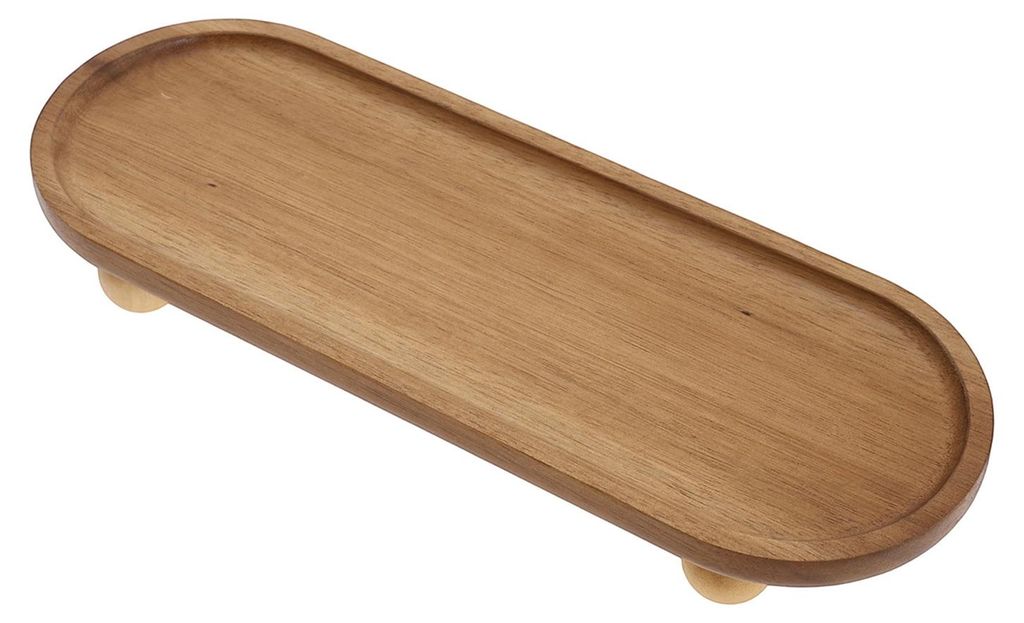 Rustikales, erhöhtes Tablett aus Holz für Schmuck, Parfums, Kerzen, Pflanzen – Tischdekoration im Landhausstil