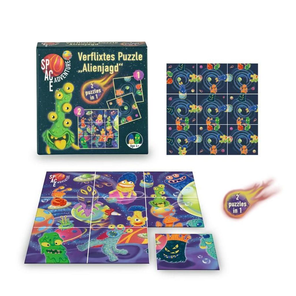 Trendhaus SPACE ADVENTURE Verflixtes Puzzle Alienjagd 2 in 1