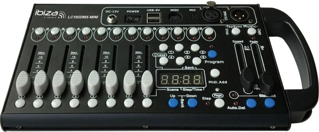 Console de Mixage DMX 192 Canaux Ibiza LC192DMX pour Projecteurs LED