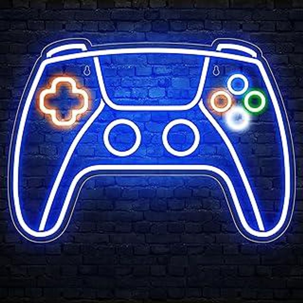 Gaming Deko LED Neonlicht 10 Licht Modi für Gaming Wand Deko, Game Neon Schild für Gaming Deko Zimmer, Gamer Deko Lampe für Playstation Deko Zim...