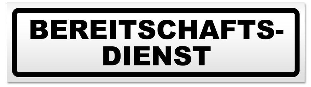 Kiwistar - Autoaufkleber - Schwarz - 60 x 16 cm - Bereitschaftsdienst - Hinweis Aufkleber Sticker für Auto, Kfz, Fahrrad, PKW, LKW