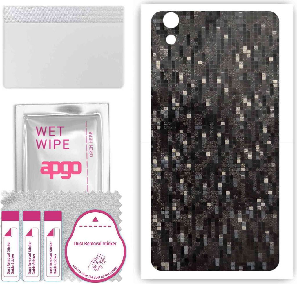 apgo Rückseite Schutzfolie, Skin, kompatibel mit Alcatel Idol 4, Hinten Displayschutzfolie aus Vinylfolie, kratzfest, einfache Montage - Carbon Bl...
