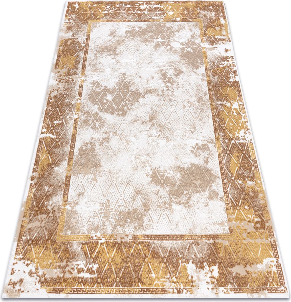 Teppich ACRYL VALS 0W1738 H02 58 Rahmen Marmor vintage beige / kupferrot orange 80x100 cm