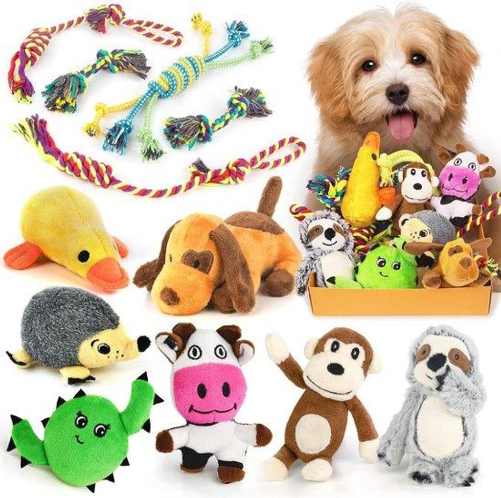 Hundespielzeug-Sets für kleine Hunde - 12 Stücke - Spielzeug für kleine Hunde - abgedunkelte Hundespielzeug für kleine Hunde - vollgefüllte Pl...