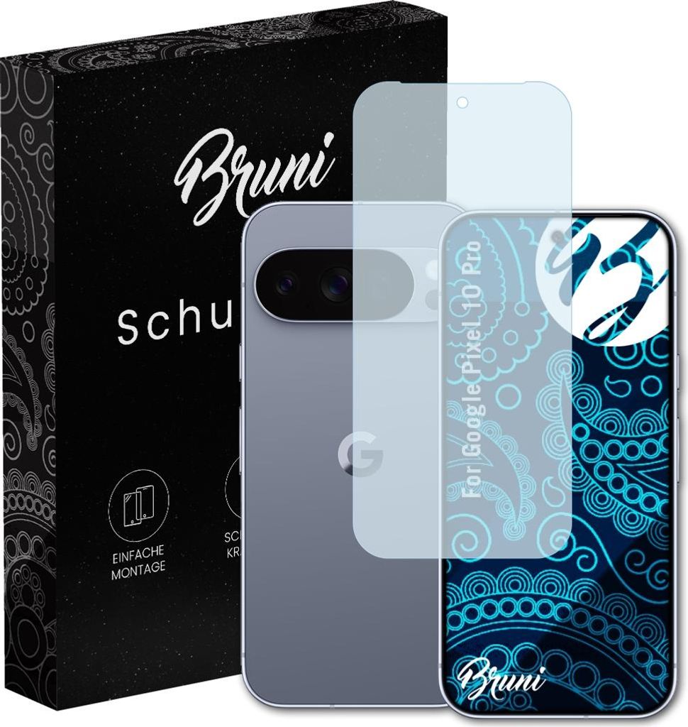 Bruni Basics-Clear 2x Schutzfolie kompatibel mit Google Pixel 10 Pro Folie