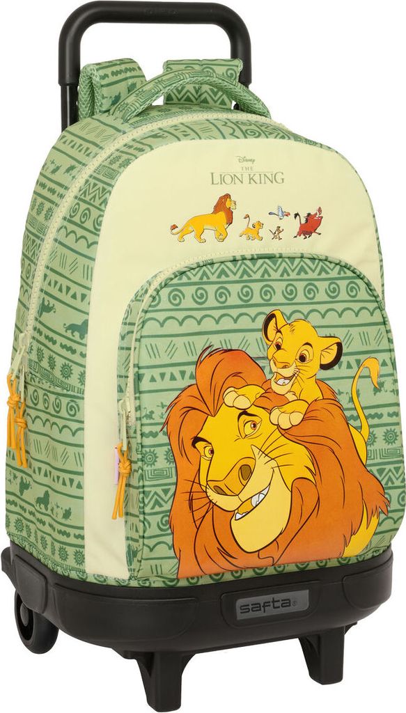 Zaino scuola con ruote Mufasa verde Beige 33 x 45 x 22 cm Immagine del prodotto 