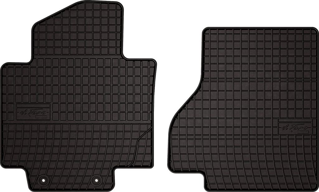 Gummifußmatten passend für Nissan e-NV200 (van, Bj. 2014-2021) – schwarz, passgenau, mit Befestigungen set 2 Stk. - Gummi-Automatten