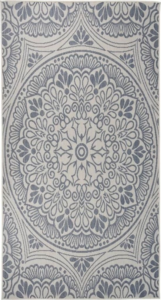 Möbel Outdoor-Teppich - Modern Stil - Teppich Terrasse/Balkon - Flachgewebe 80x150cm Blaues Muster Promotion374379 - Designerteppiche