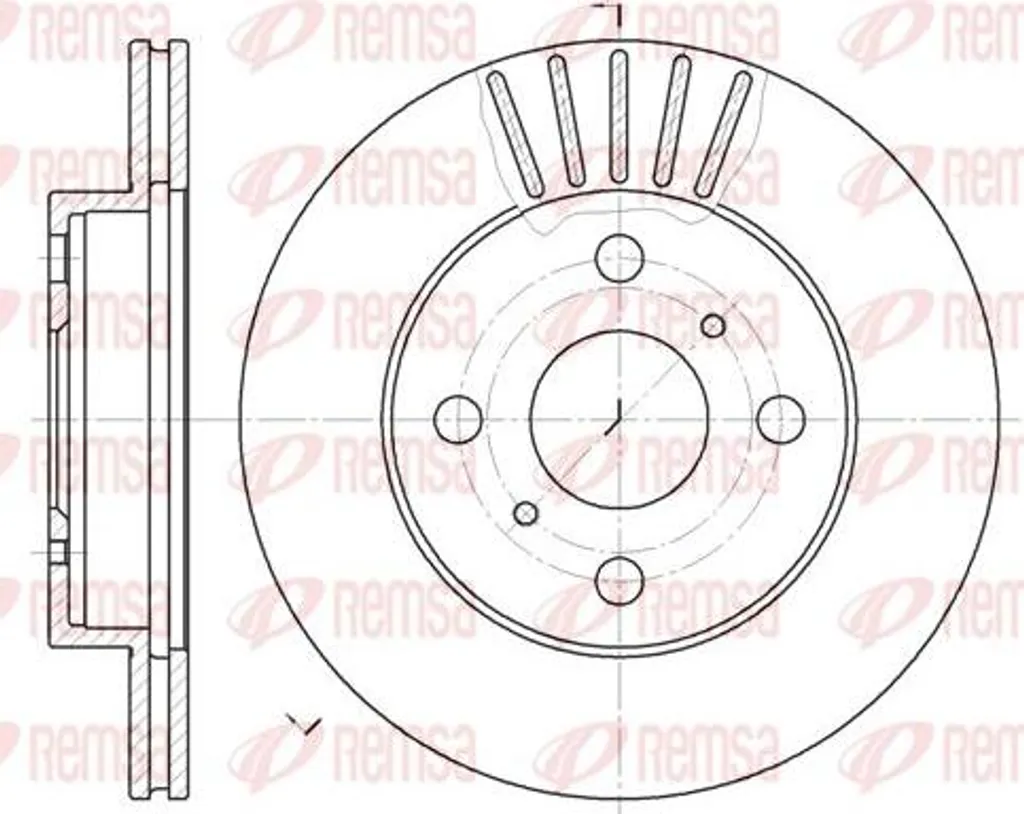 Disque de frein de remplacement REMSA 6618.10 pour entretien Toyota Yaris
