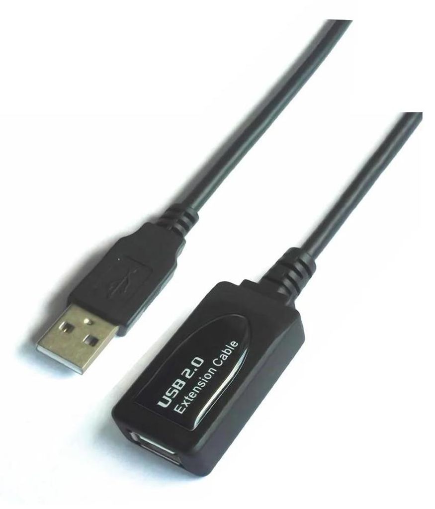 AISENS A101-0020 - USB 2.0 Verlängerungskabel mit Verstärker (15 m, mit fortschrittlichem Chipsatz) Farbe schwarz