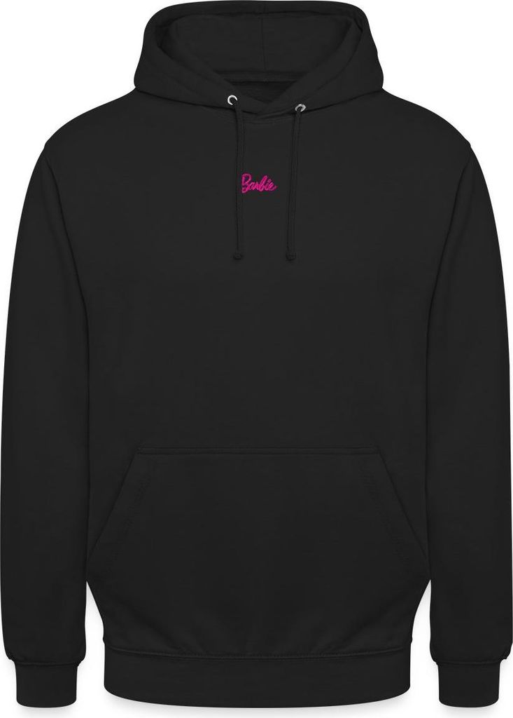 Spreadshirt Barbie Logo Klein Stick Uni Hoodie, M, Schwarz