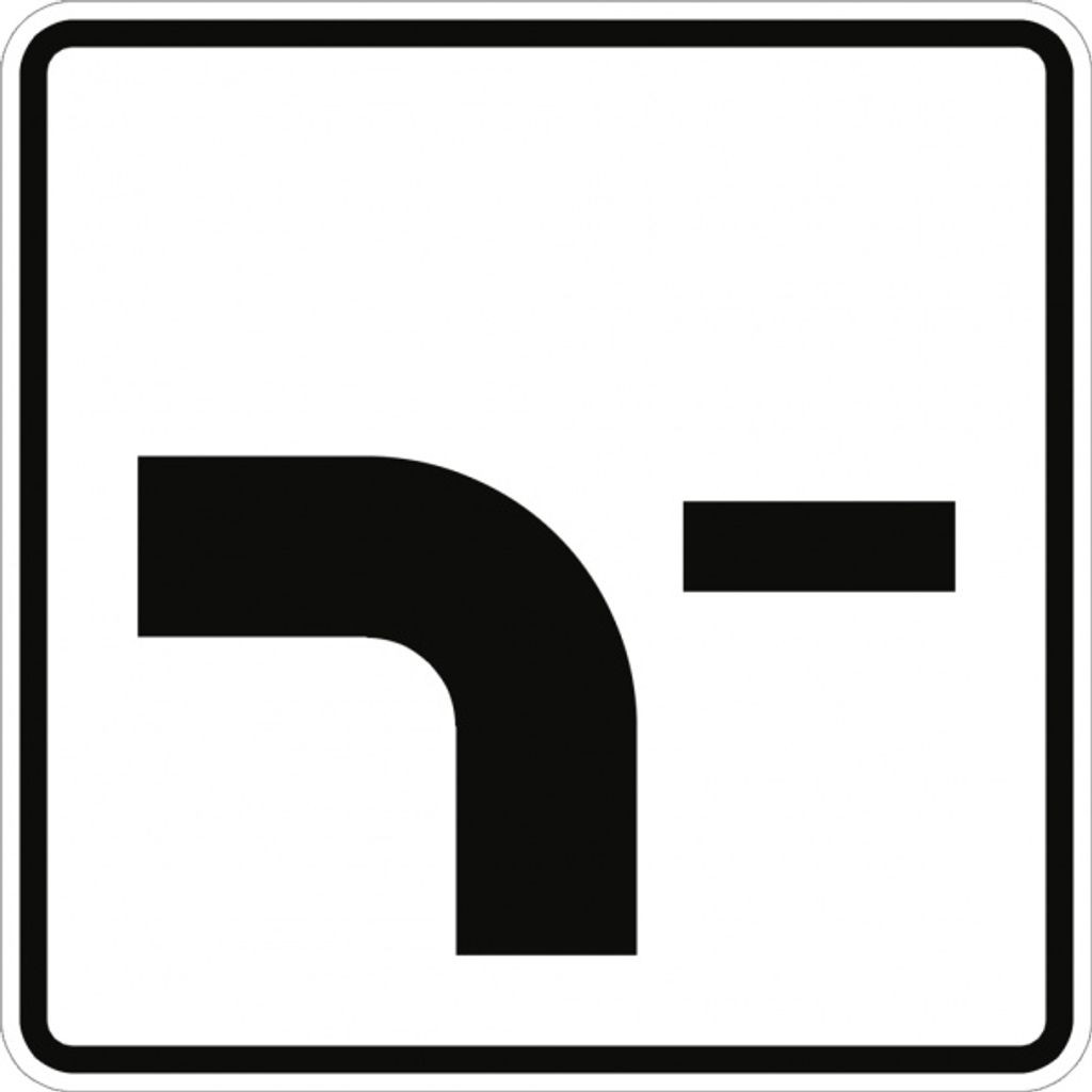 Verkehrsschild VZ1002-13, Verlauf der Vorfahrtstraße an Einmündungen, Alu, RA...