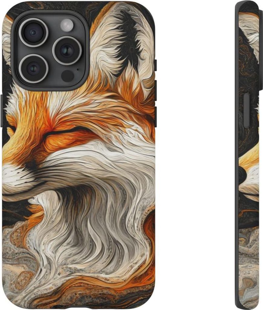 Abstraktes Fuchs-Porträt – Hülle Kompatibel mit iPhone 15 Pro Max