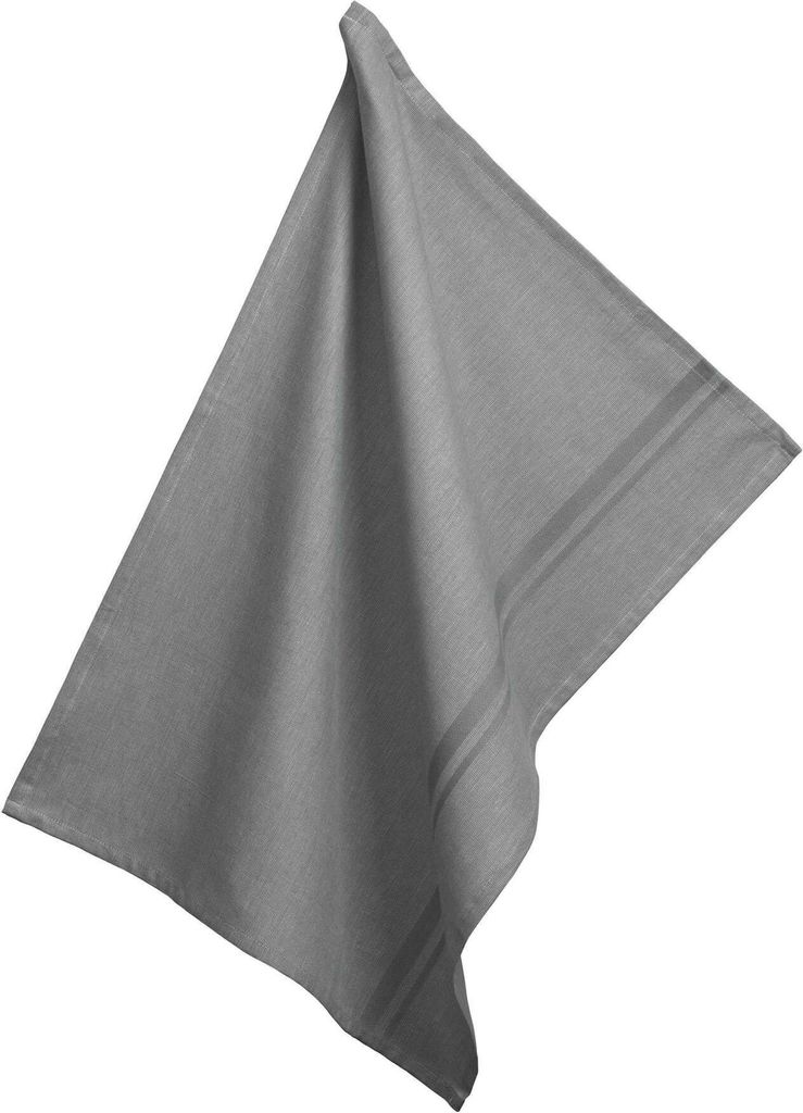 Geschirrtuch, 4er-Set, Baumwolle, Dunkelgrau mit Streifen, 70 x 50 cm - Kela | Tia