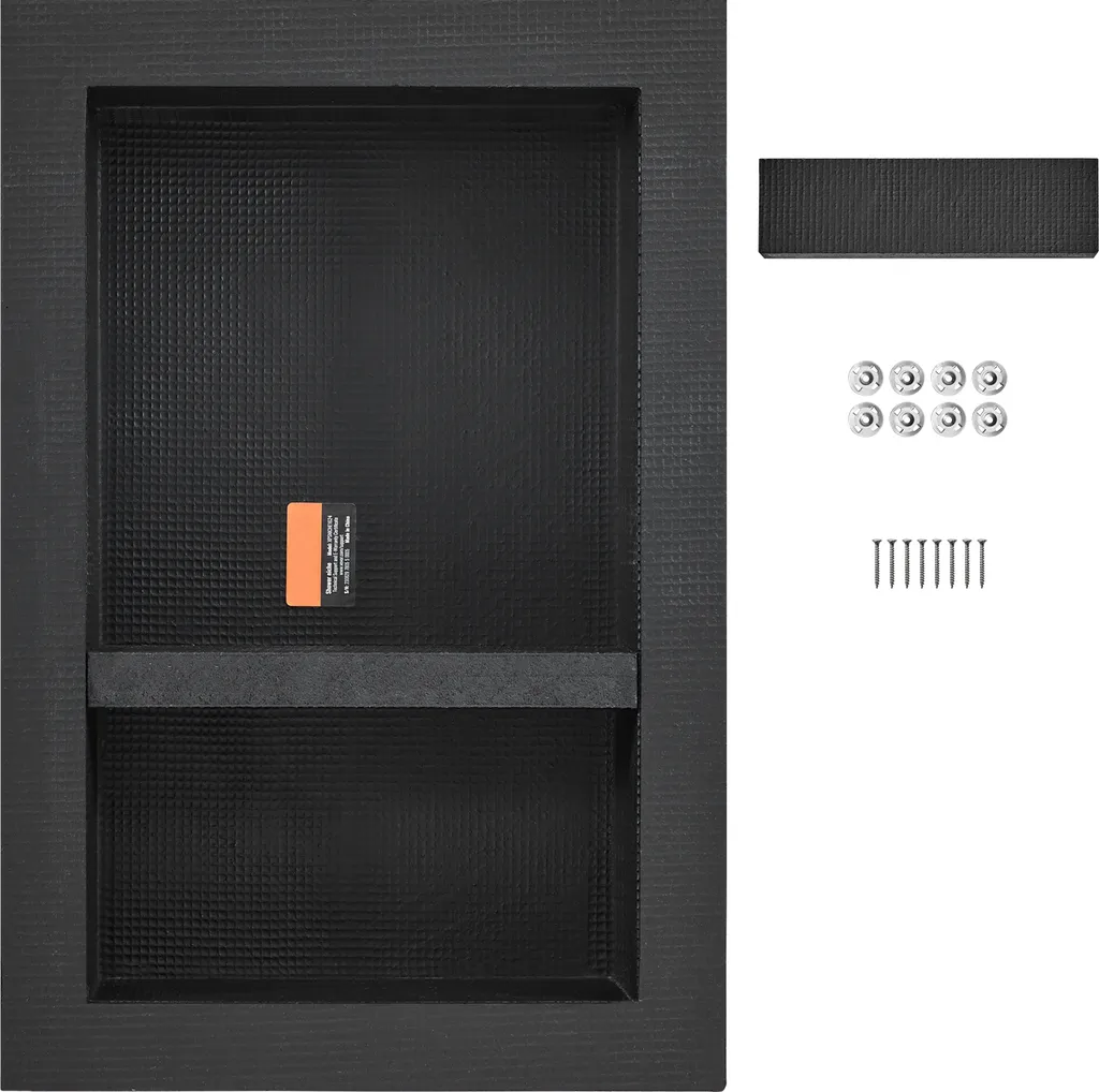SucceBuy Niche de Douche 40x61 cm Double Étagère à Carreler Noire