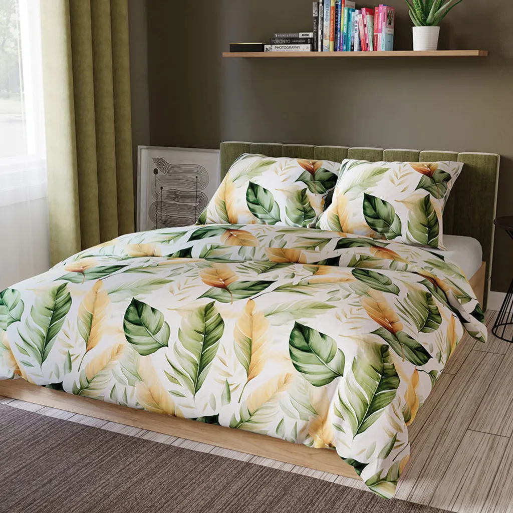 MARKIZETA OLIVE Completo letto in raso di cotone 220x200 cm 100058/SAT/000/220200/1