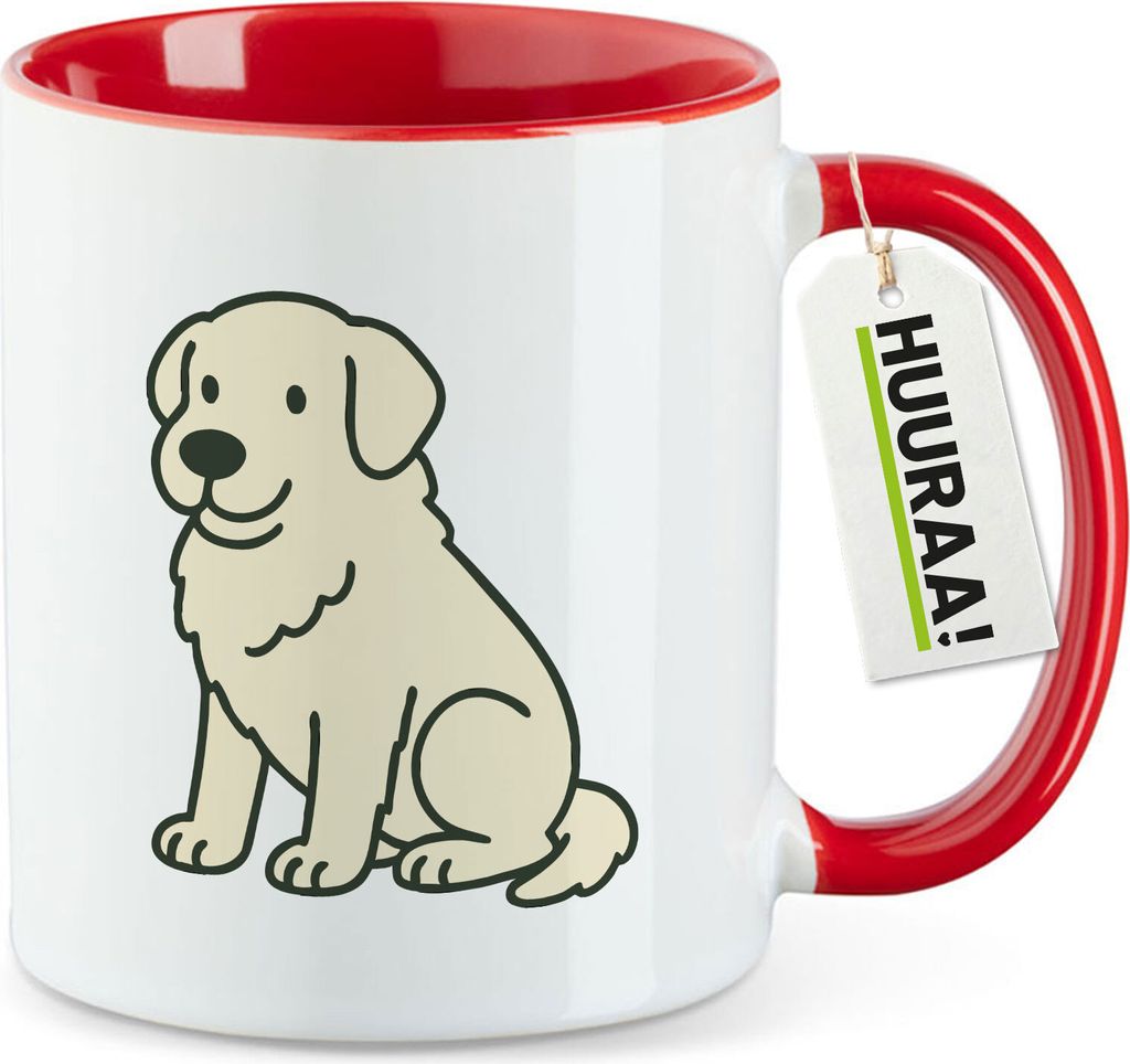 Huuraa Kaffeetasse Maremmano Abruzzese Comic Maremmi 330ml Rot Keramik Kaffeebecher Geschenkidee