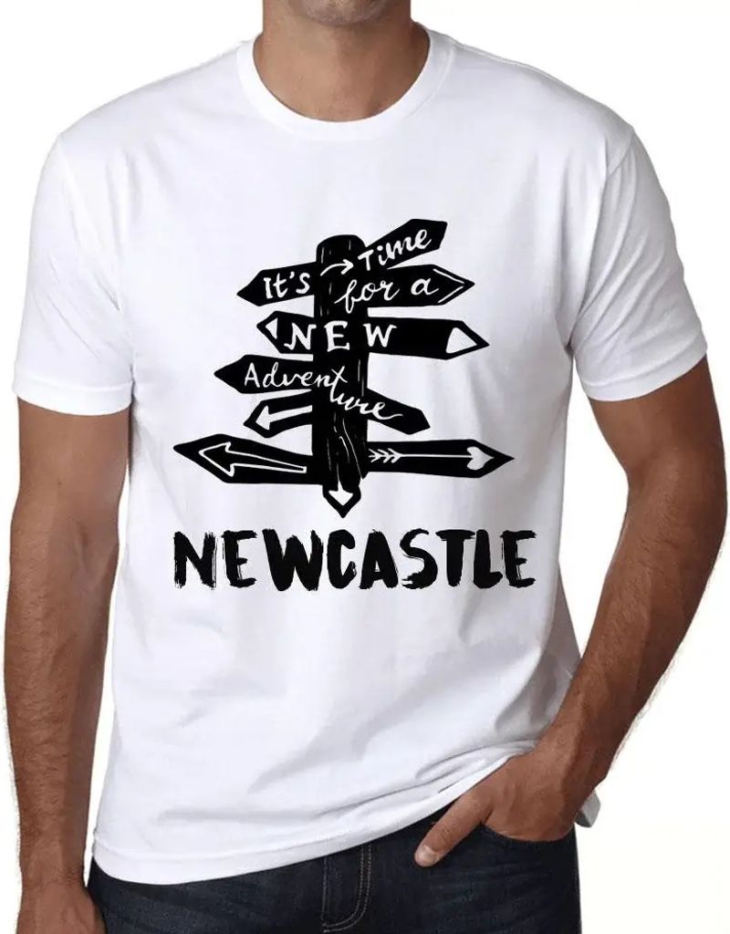 Herren Grafik T-Shirt Es ist Zeit für ein neues Abenteuer in Newcastle – It’s Time For A New Adventure In Newcastle – Öko-Verantwortlich Vi...