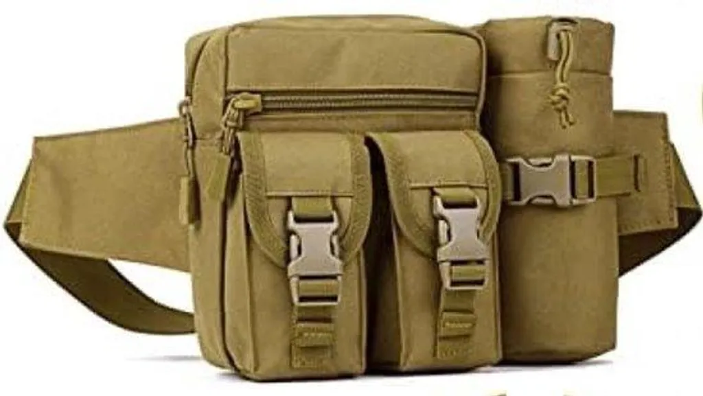 Sac tactique marron MIL-TEC 25L avec porte-bouteille amovible