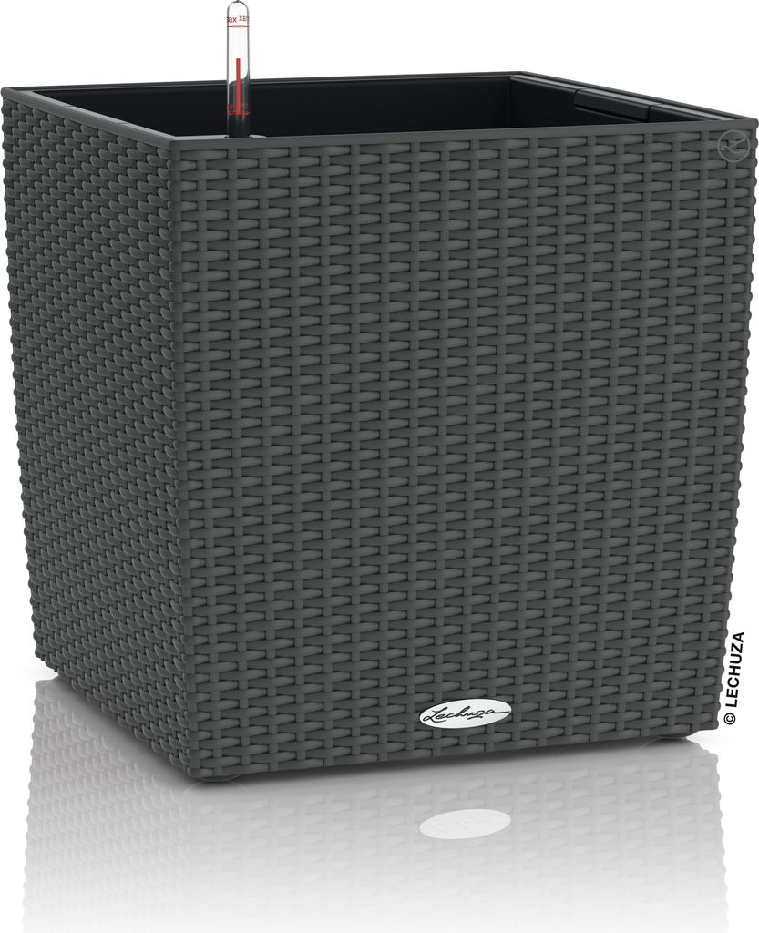 LECHUZA Pot de plantes CUBE Cottage 40 Granit | Pot de Image du produit 