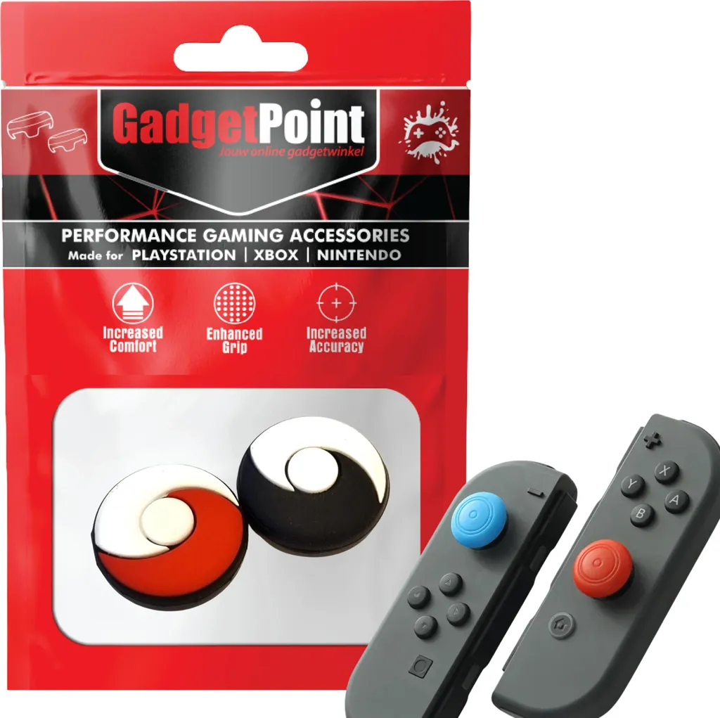 Impugnature per Pollice Joy-Con: Grip Antiscivolo Rosse e Nere Professionali