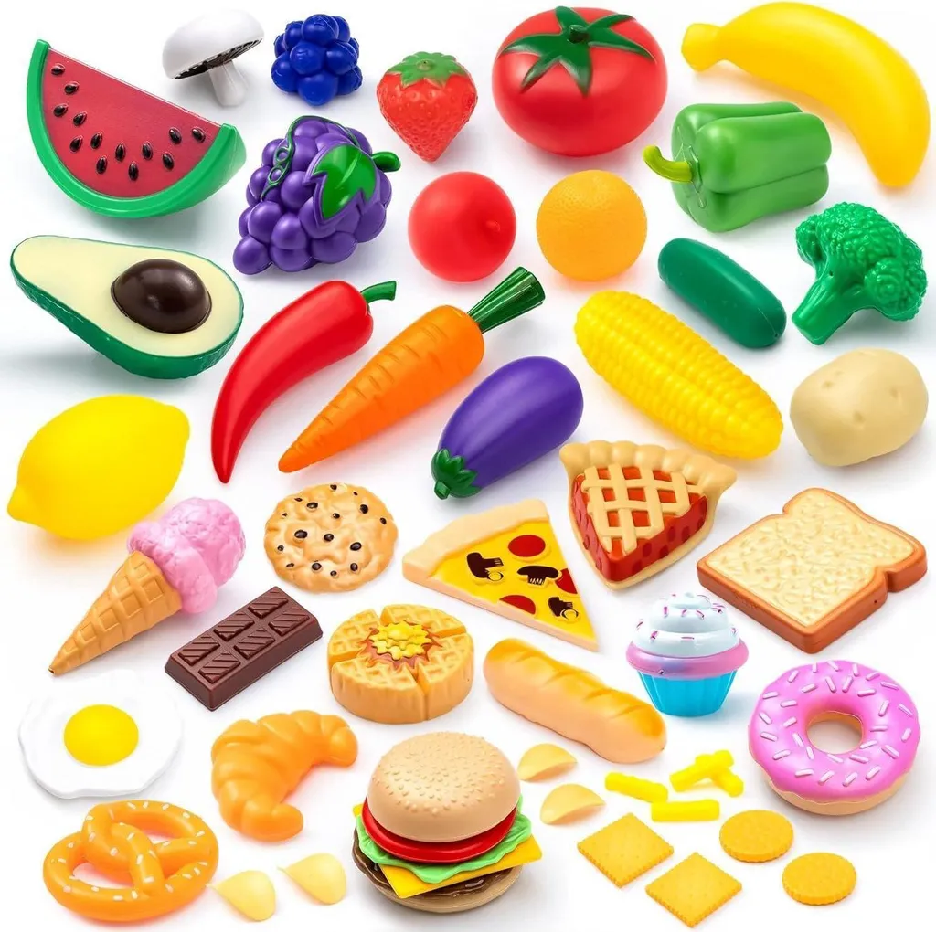 Jouet de Cuisine Enfant 50 Pièces Multicolores en Plastique Durable