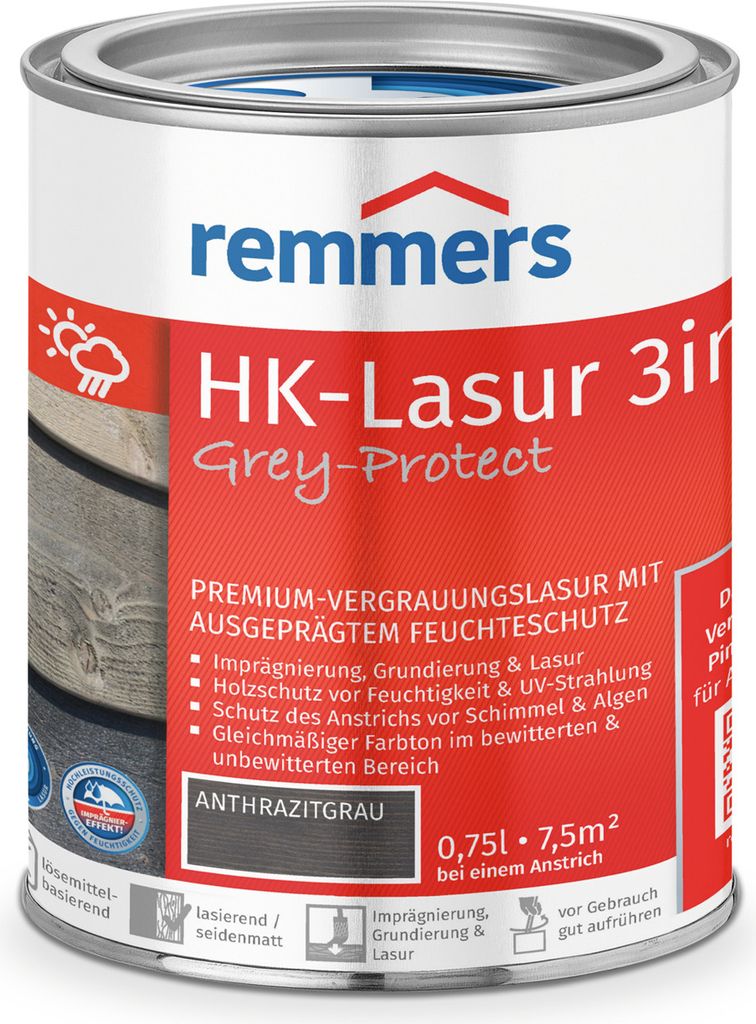 Remmers HK-Lasur 3in1 Grey-Protect anthrazitgrau (FT-20928) Produktbild 