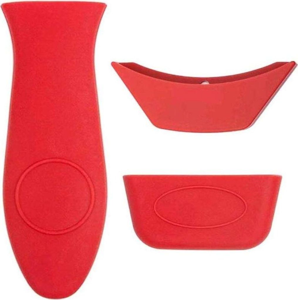 Stücke Silikon-Hot-Grip-Halter, rutschfeste Topfgriff-Halter-Abdeckung zum Kochen, Ofenhandschuhe für Gusseisenpfannen