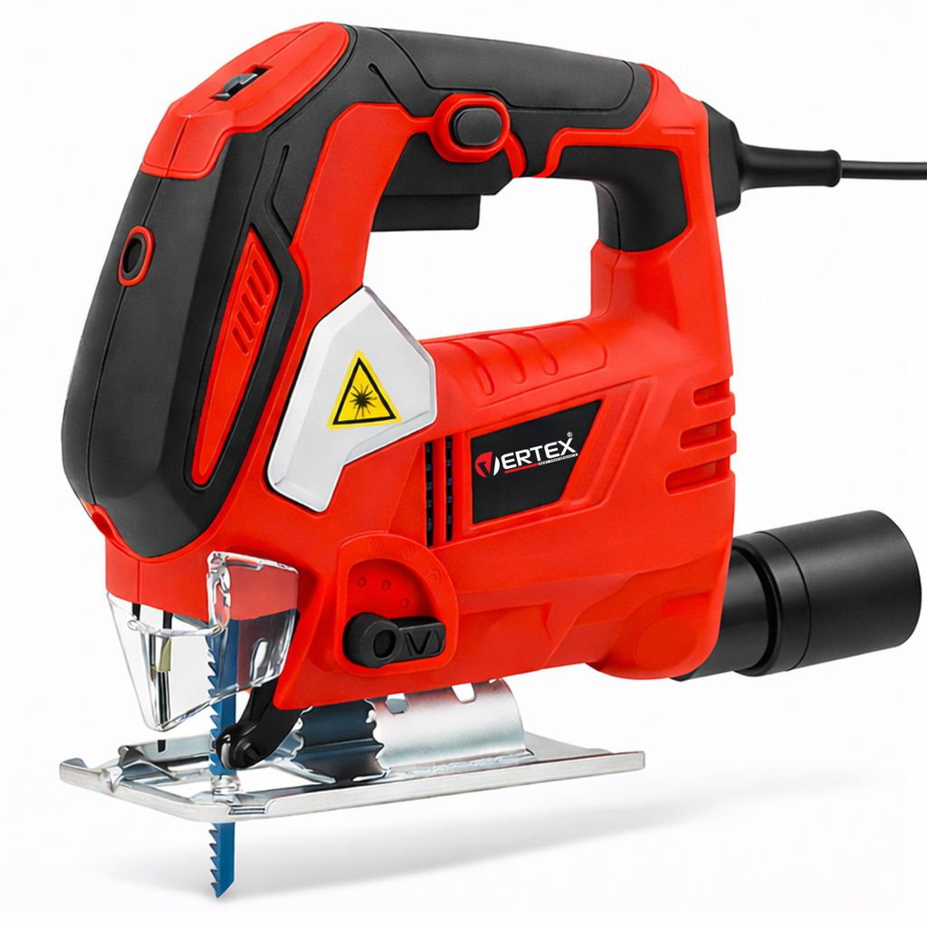 VERTEX, Stichsäge für Holz und Metall, elektrisch mit Laser, Führungsschiene + Maßskala, Drehzahlregelung