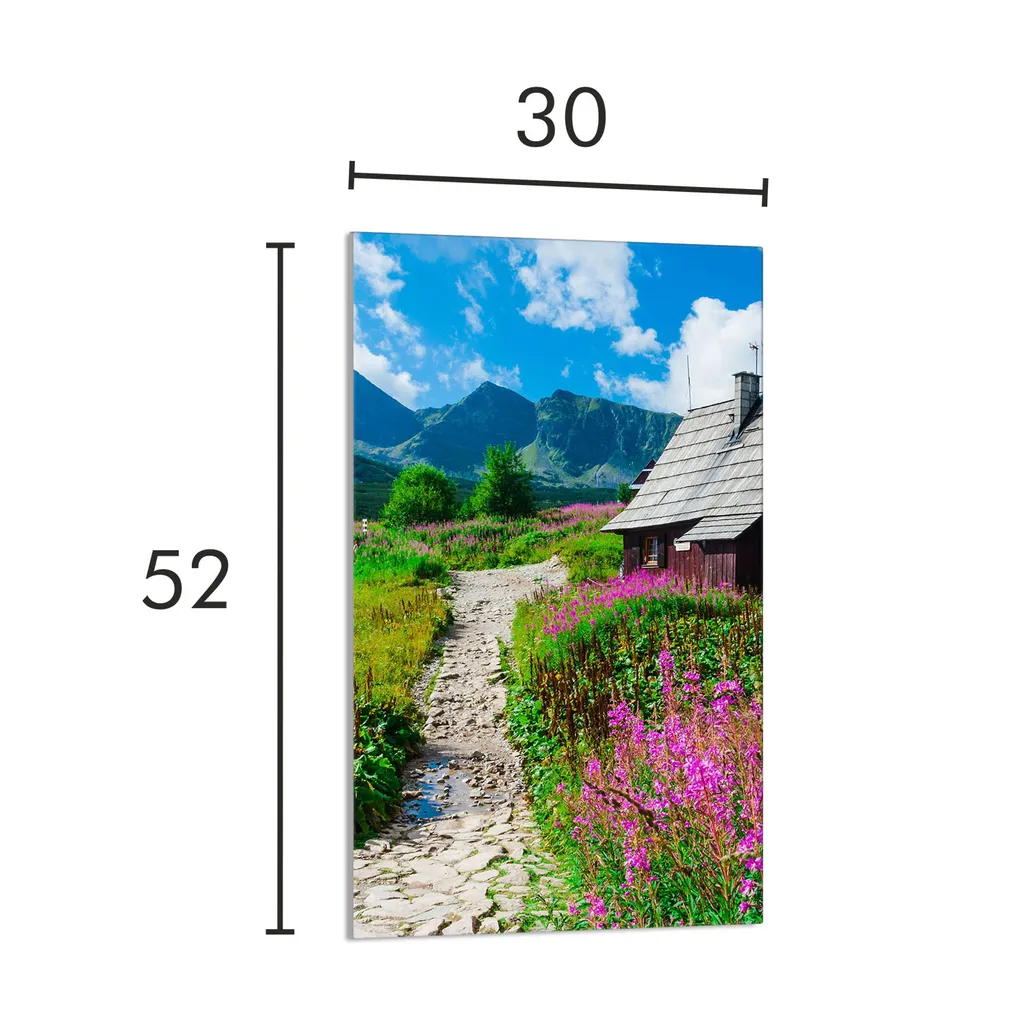 Vetro Protettivo 30x52 Paesaggio Villaggio per Piani Induzione - 2