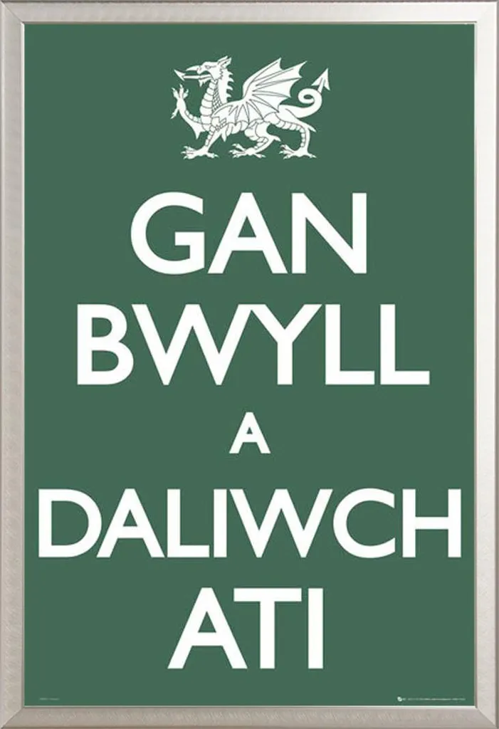 Cadre Shinsuke alu argent incassable avec poster Pays de Galles Keep Calm