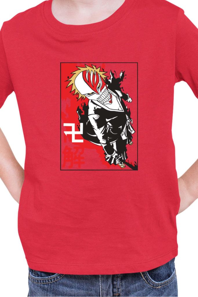Kinder T-Shirt Manga Japan Anime Comics Animation Bleach 003, 3-4 Jahr - 104 / Rot