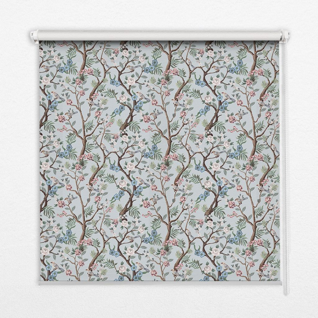 Seitenzug-Rollo Fensterrollo Jalousie - Thermo-Rollo Verdunkelungsrollo - 80x240 cm - Pfauen auf einem Baum