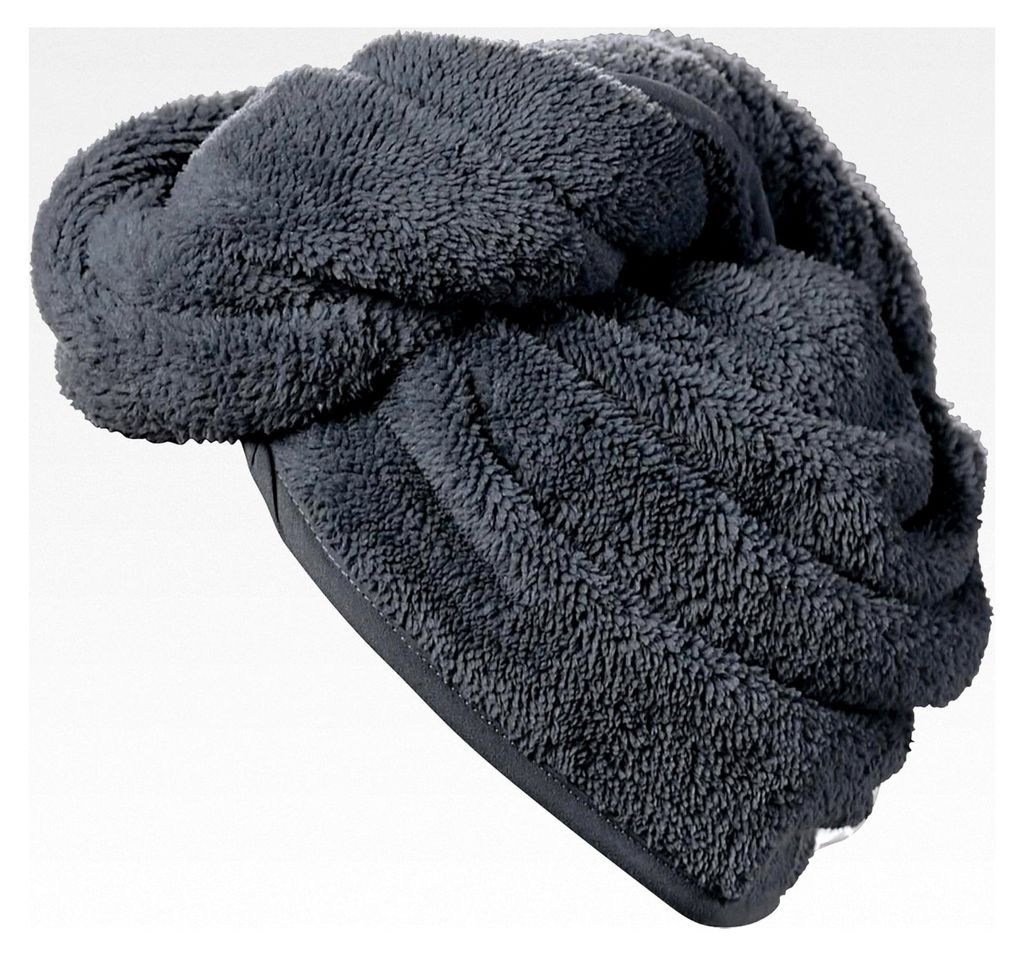 Turban aus Mikrofaser in Anthrazit, Größe 28x70 cm