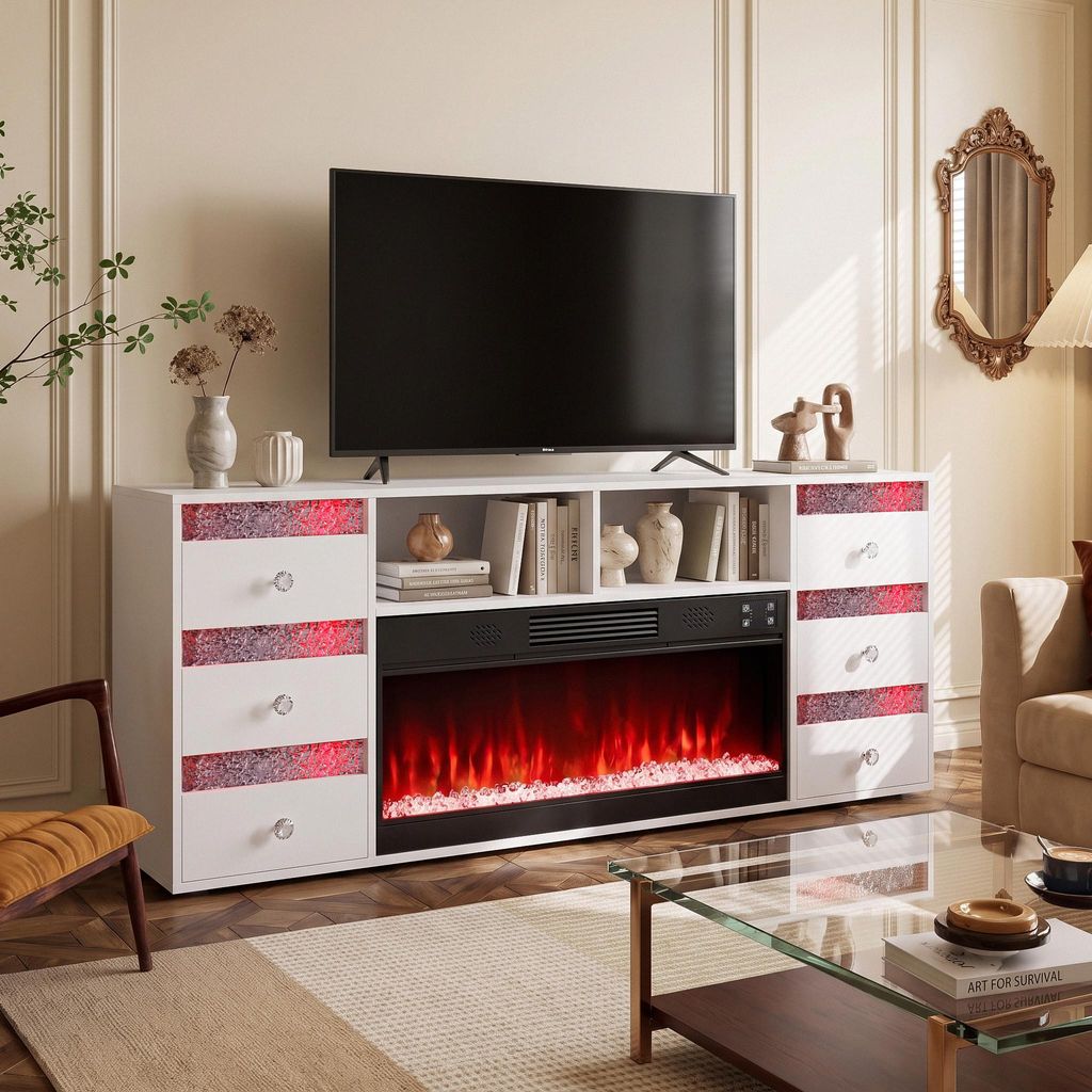 VANITII TV-Schrank mit kamin Heizfunktion，mit Produktbild 