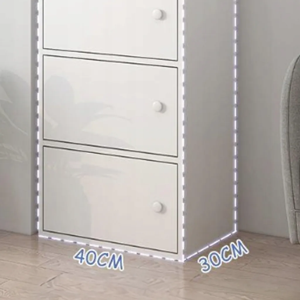 Commode large blanche à 5 étagères de rangement grand format - 19