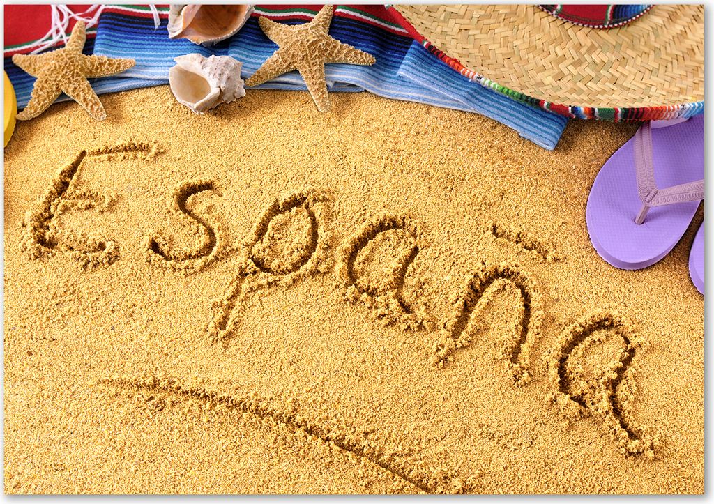 Tulup Leinwandbild - 100x70 cm - Wandkunst - Drucke auf Leinwand - Leinwanddruck - Landkarten & Flaggen - Mehrfarbig - Spanien