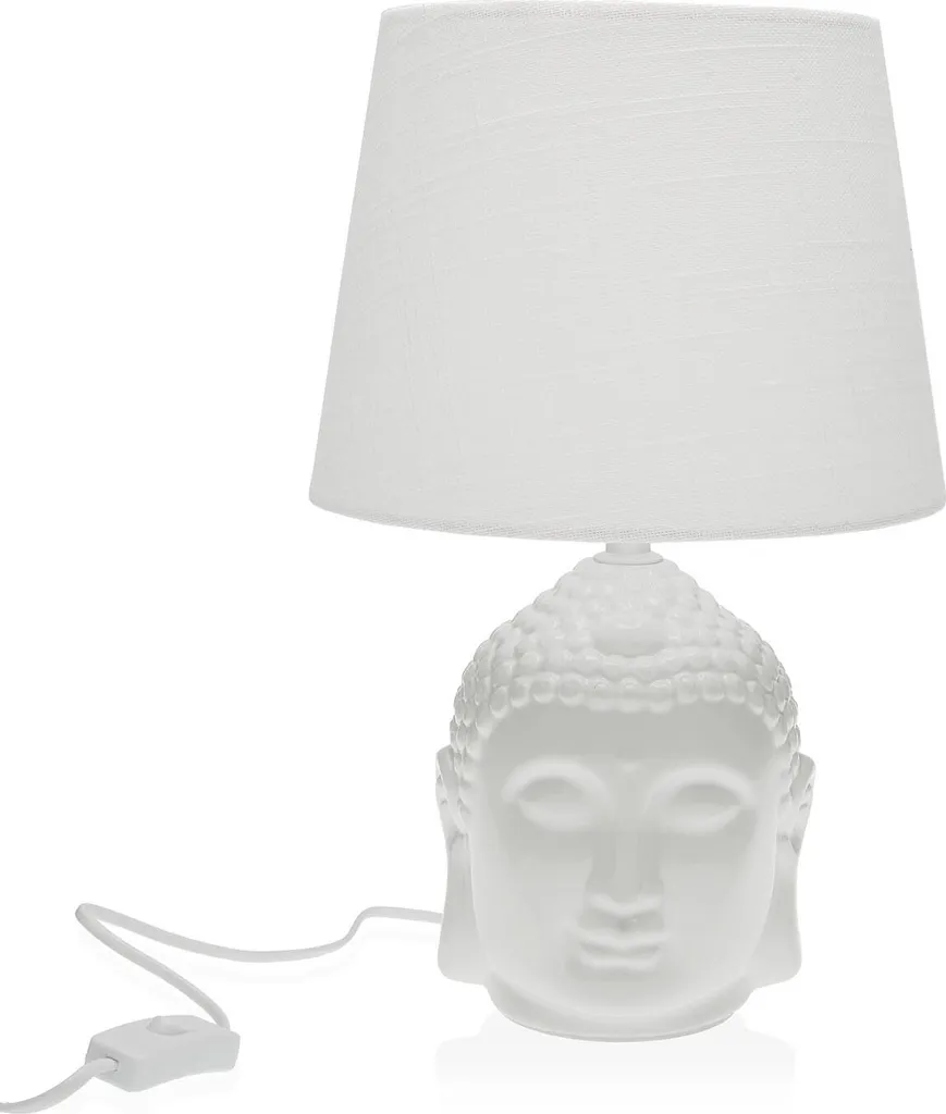 Lampe d'ambiance Tête de Bouddha Design Zen Argent pour Salon et Bureau