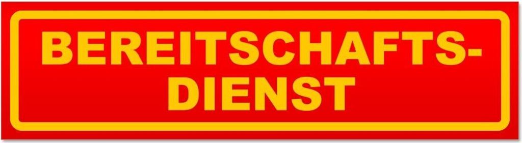 Kiwistar - Autoaufkleber - Rot - 45 x 12 cm - Bereitschaftsdienst - Hinweis Aufkleber Sticker für Auto, Kfz, Fahrrad, PKW, LKW