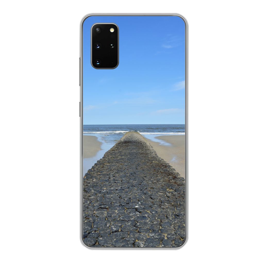 MuchoWow Handyhülle Schutzhülle Hülle für Samsung Galaxy S20 Plus Nordsee - Strand - Wasser Silikon Softcase Handy Hülle - Hartschale