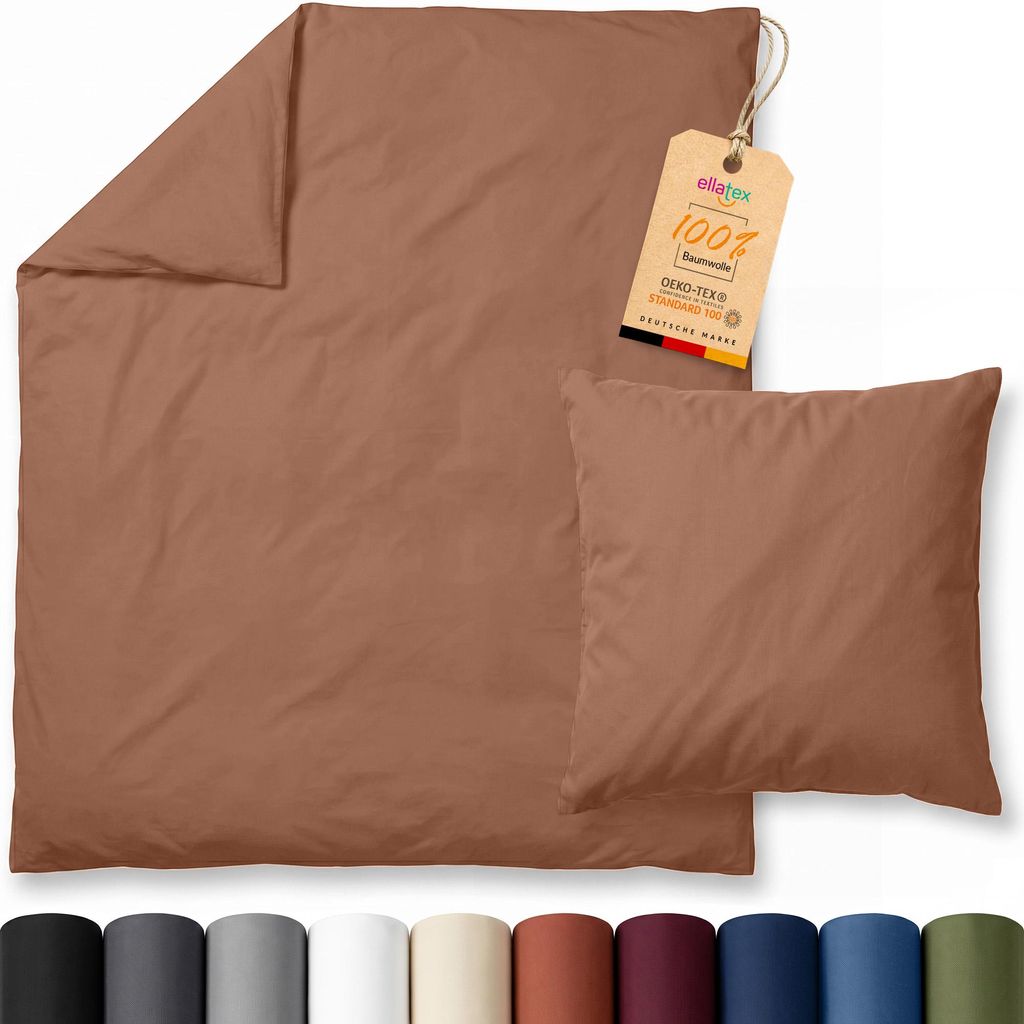 EllaTex Renforcé Bettwäsche 155x200 + 80x80 cm Baumwolle – Produktbild 