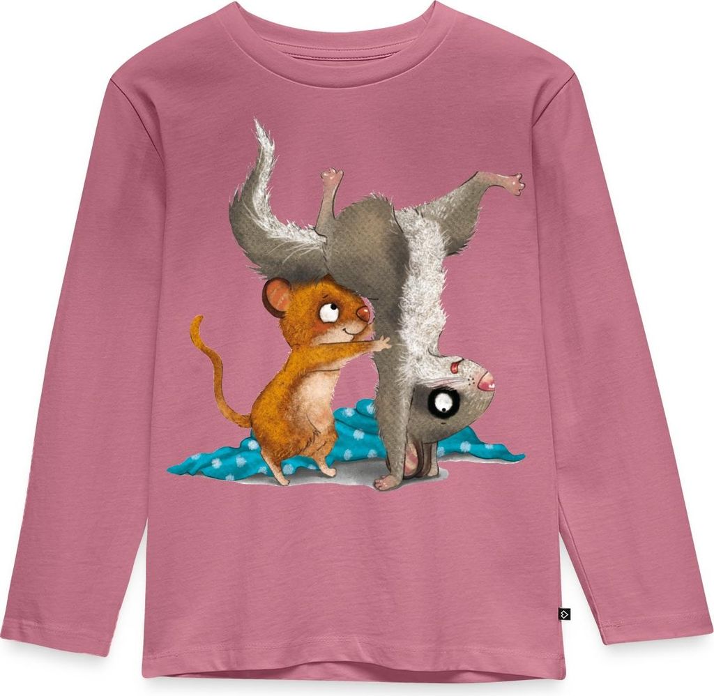 Spreadshirt Der Kleine Siebenschläfer Und Die Kleine Maus Kinder Premium Langarmshirt, 110/116 (4 Jahre), Mauve