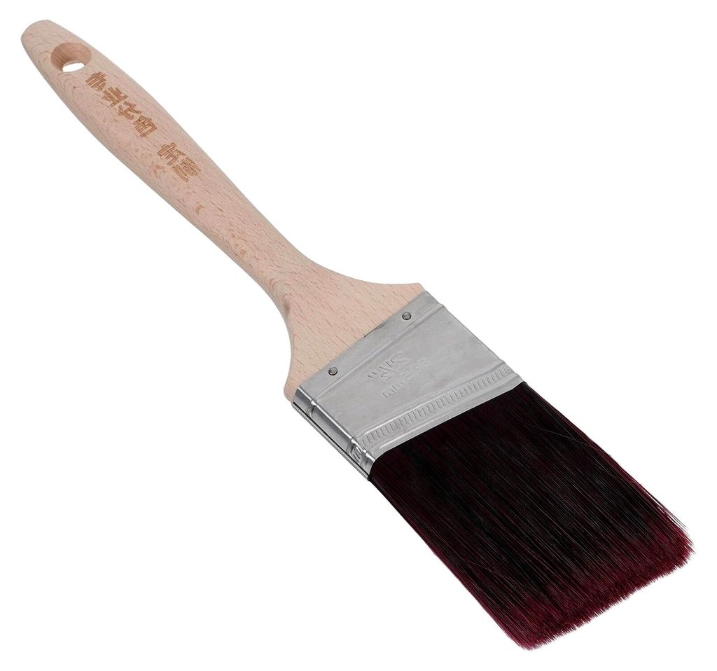 Flachpinsel mit abgewinkeltem Kopf und hochdichten Latexborsten, rutschfester Griff für Innen- und Außenanstrich, Möbel, Schränke, Türen, Heim...